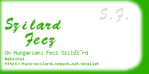 szilard fecz business card